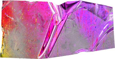 shiny neon crumpled foil sticker with rainbow colors