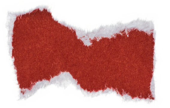 red paper sticker isolated with torn edges