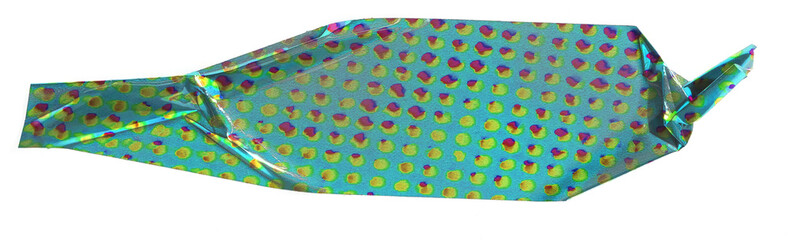 turquoise shiny holographic foil sticker snip isolated