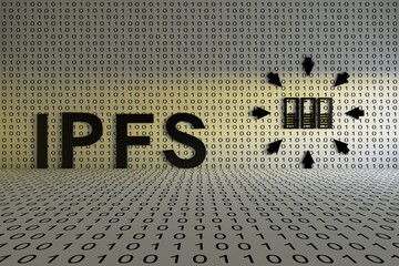 IPFS concept text sunlight 3D illustration