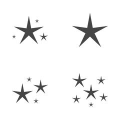 Set of stars sparkles, flat design