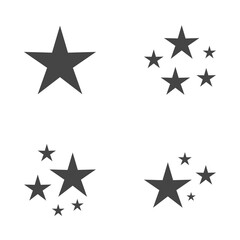 Set of stars sparkles, flat design