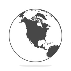 Globe flat design style on white background