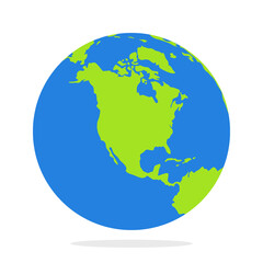 Globe flat design style on white background