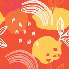 vector teenage seamless pattern naive simple style