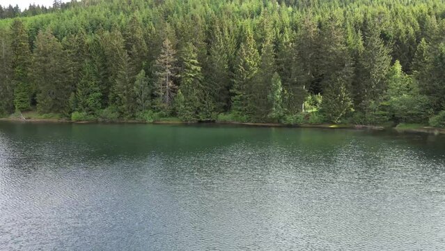 Drone footage on small lake in Germany