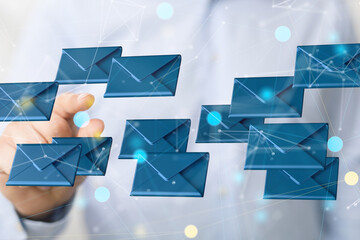 Network Communications with email symbol.