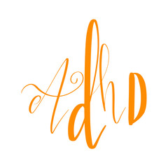Adhd Attention deficit hyperactivity disorder Awareness Month October banner template with handwritten brush lettering
