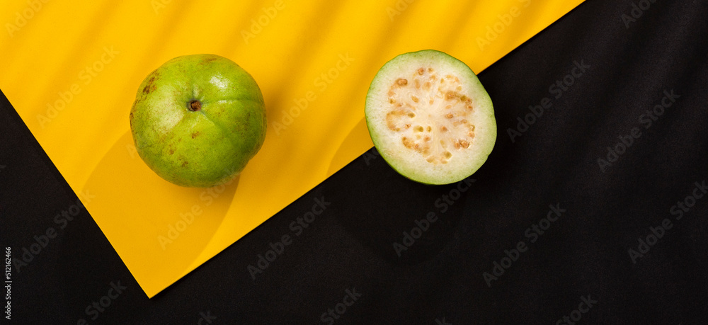 Sticker Psidium guajava - Ripe and fresh tropical fruit guava