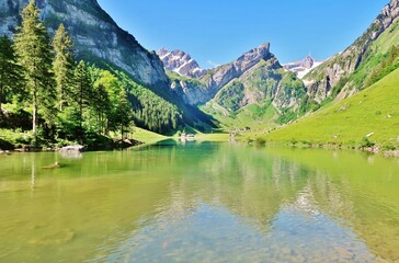 Seealpsee, Gebirge, Appenzellerland, Schweiz