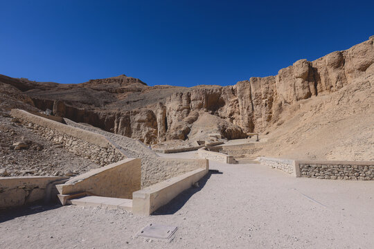 Underground Entrance to the Ancient Egyptian Tombs in the Valley of the Kings in Luxor, Egypt