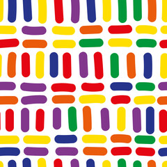 Doodle dash lines seamless pattern. Hand drawn broken line endless wallpaper.