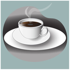 cup of black coffee vector illustration

