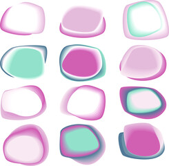 Vector Shapes Set. Fluid Wavy Dynamic Background. Geometric Fluid Frame Liquid Shapes Layout. , Button Template. Vivid Organic Banner. Minimal Trendy Gradient Overlay 