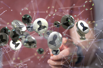using social network connection 3D rendering