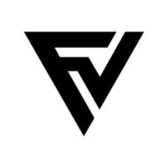 Fv letter logo design template.