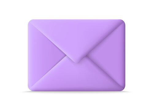 3d mail envelope. 3d mail icon. Email icon. Envelope with message, contact, letter and document. Illustration for send and inbox message, notification and chat. Web sign. Vector