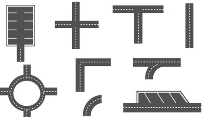 Set of elements top view for landscape design.