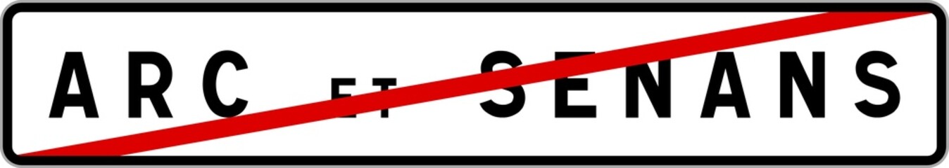 Panneau sortie ville agglomération Arc-et-Senans / Town exit sign Arc-et-Senans