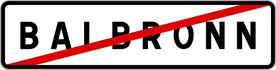 Panneau sortie ville agglomération Balbronn / Town exit sign Balbronn