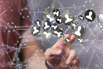 videoconference group of people talking in social network