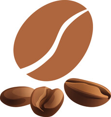 Vector of coffee beans. Coffee beans on a white background. Free space for text. Choosing the perfect grain