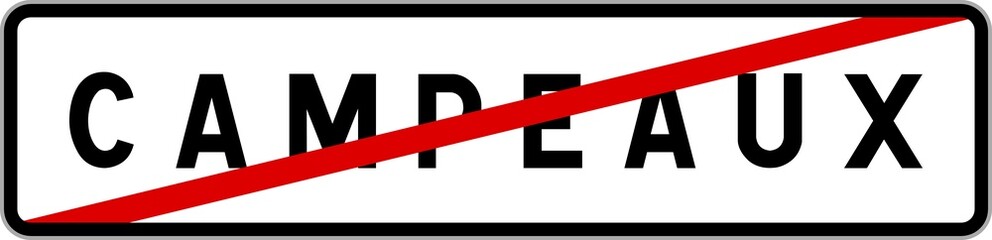 Panneau sortie ville agglom&eacute;ration Campeaux / Town exit sign Campeaux