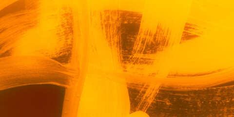 Amber Graffiti Stains. Sepia Tie Dye Swirl.