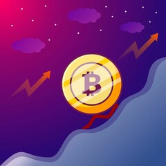 bitcoin investment chart cartoon design