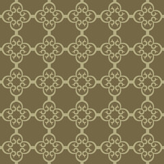Baroque wallpaper. Seamless vector background of ornate decorative gold leaves in art deco style. Damascus
