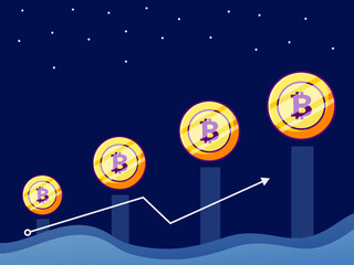 bitcoin investment chart cartoon design