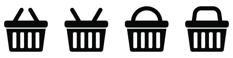 Shopping basket icon - vector illustration