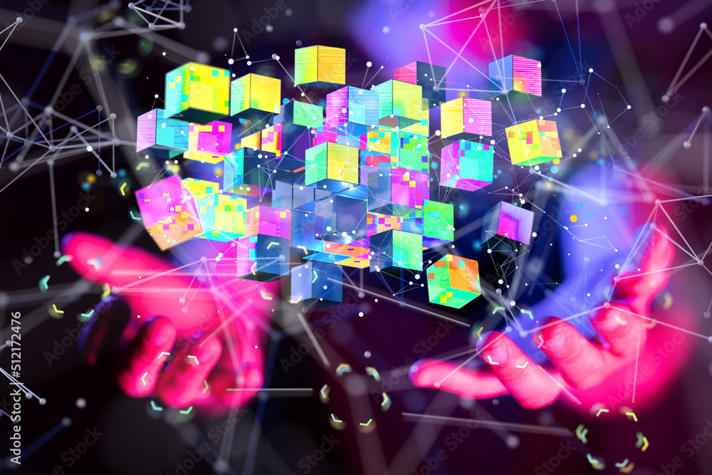 Poster data Internet infrastructure concept. Abstract technology background. 3D rendering.