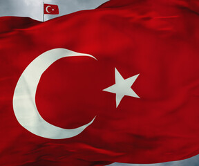 turkey flag, turkish state and waving flag