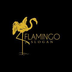 flamingo vector logo art design