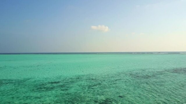 Drone Flying Over The Turquoise Ocean Water In Maldives Indian Ocean 2
