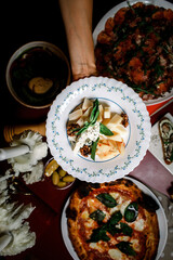 plate with different cheeses