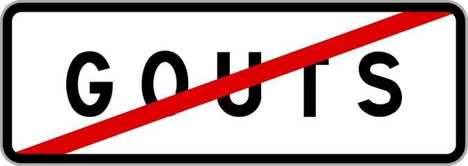 Panneau sortie ville agglomération Gouts / Town exit sign Gouts