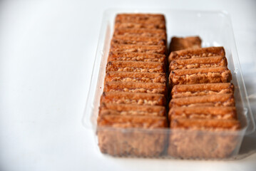 Sweet shortbread cookies with apricot and honey