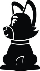 Funny Black and White Cartoon Illustration Vector of a Puppy Dogs Bum 