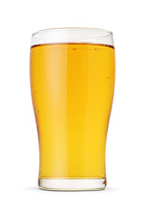 Glass of apple juice isolated on white.