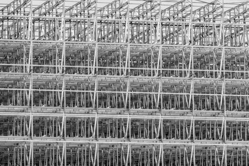 Dystopian architecture under construction. Patterns, geometry and repetition signal an OCD approach to a building.