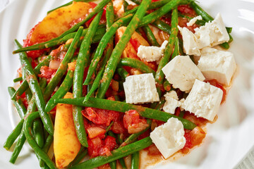 fasolakia, green beans, tomatoes and potatoes stew