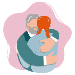 A man and a woman are hugging. Support concept.