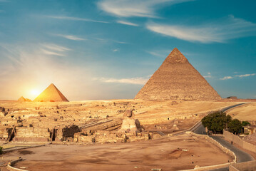 Evening in Giza - obrazy, fototapety, plakaty