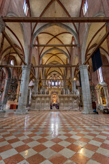 Obraz premium The Church of Santa Maria Gloriosa dei Frari in Venice on a summer day