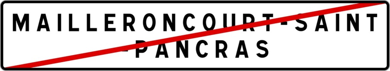 Panneau sortie ville agglomération Mailleroncourt-Saint-Pancras / Town exit sign Mailleroncourt-Saint-Pancras