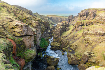 The canyon formed by the Skoga river along the Fimmvorduhals trail