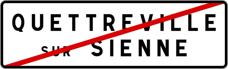 Panneau sortie ville agglomération Quettreville-sur-Sienne / Town exit sign Quettreville-sur-Sienne