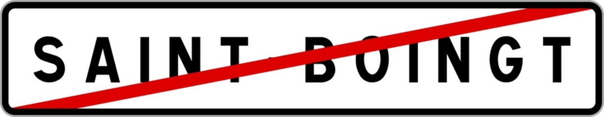 Panneau sortie ville agglomération Saint-Boingt / Town exit sign Saint-Boingt